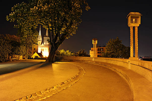 Promenade in Zagreb at night