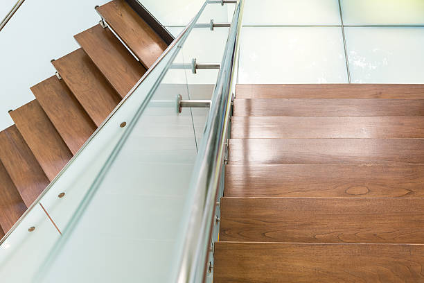 istock Modern style wooden staircase 501160074