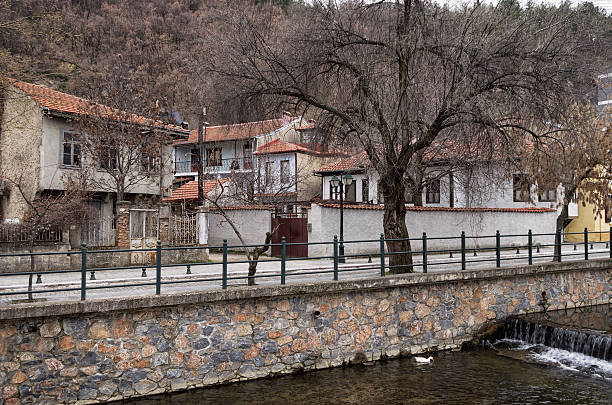 istock Old neoclassical buildings by the river in Florina, Greece 501169791