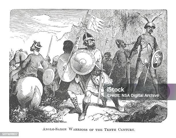 Ilustración de Anglosajón Warriors De La Décima Antiguas Del Siglo y más Vectores Libres de Derechos de Anglosajón