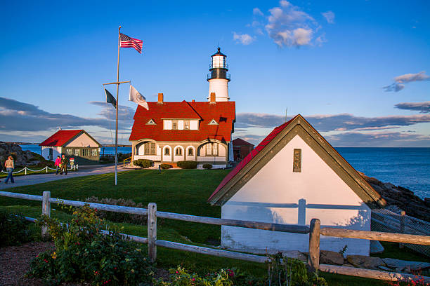 A luz de Portland Head - fotografia de stock