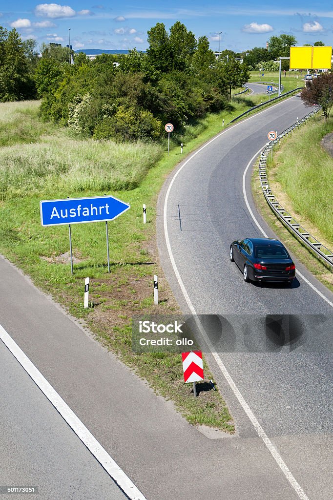 German highway exit - Ausfahrt Highway Stock Photo