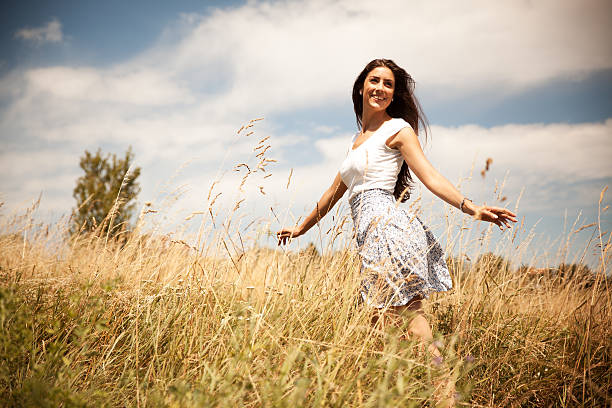 istock Attractive happy woman in nature. 501173995