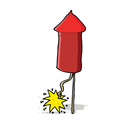 One Firework Cartoon Cartoon Firework Stock Illustration - Download Image Now - Cheerful ...