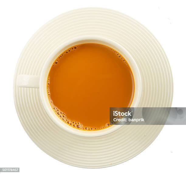 Cup Of Hot Milk Tea On White Stock Photo - Download Image Now - Breakfast, Brown, Coffee Cup