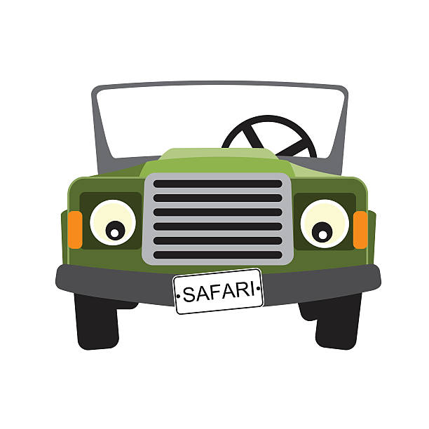 녹색 카폰에 - off road vehicle car isolated white background stock illustrations