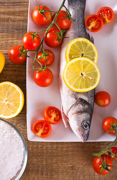 istock Uncooked sea bass. 501191320