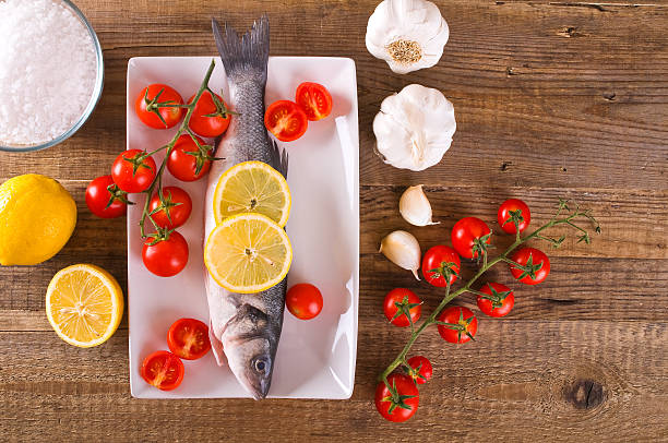 istock Uncooked sea bass. 501191452