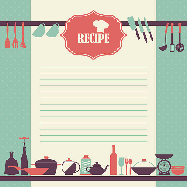 ベクトルのレシピブックページのデザインです。 - cleaning domestic kitchen clean chef点のイラスト素材／クリップアート素材／マンガ素材／アイコン素材