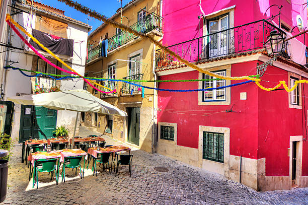 Lisbon colors stock photo