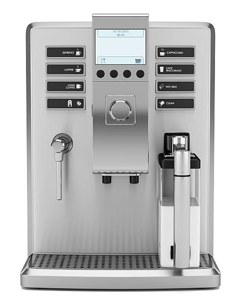 modern coffee machine isolated on white background modern coffee machine isolated on white background espresso maker stock pictures, royalty-free photos & images