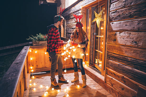 istock Christmas in the mountains house. 501194188