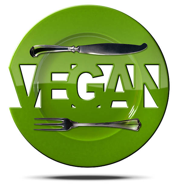 istock Vegan Green Plate - Symbol with Cutlery 501194224