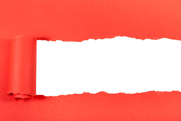 istock red rolled-up torn paper on white isolated 501194862