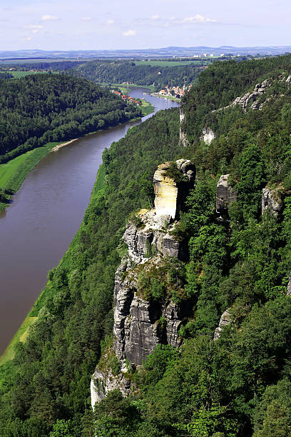 Cтоковое фото Вид от Bastei на реке Эльбе