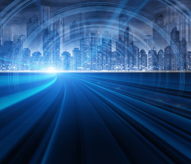 istock Urban highway traffic at night 501195212