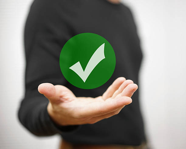 istock Businessman showing green check mark. Concept of correct decision 501196364