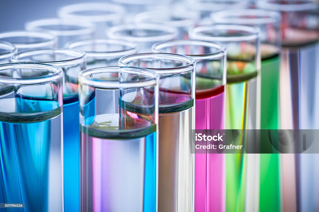 test tubes test tubes with colorful chemicals Test Tube Stock Photo