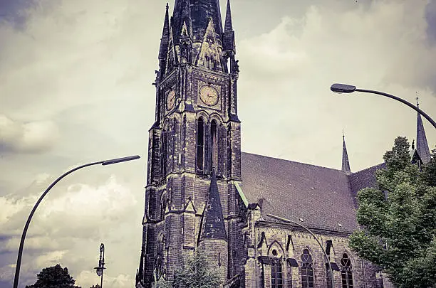 HDR shoot, detail  of an old church in berlin kreuzberg.
