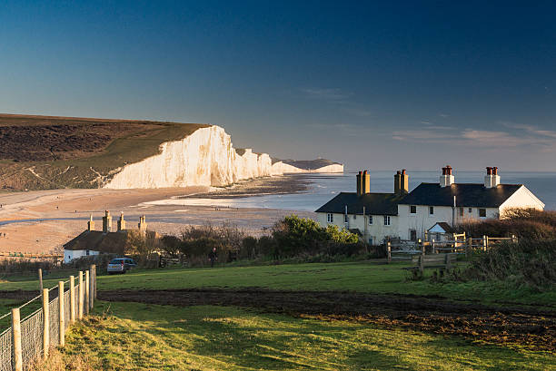 istock Seven Sisters with coastguard cottages in winter sun 501198362