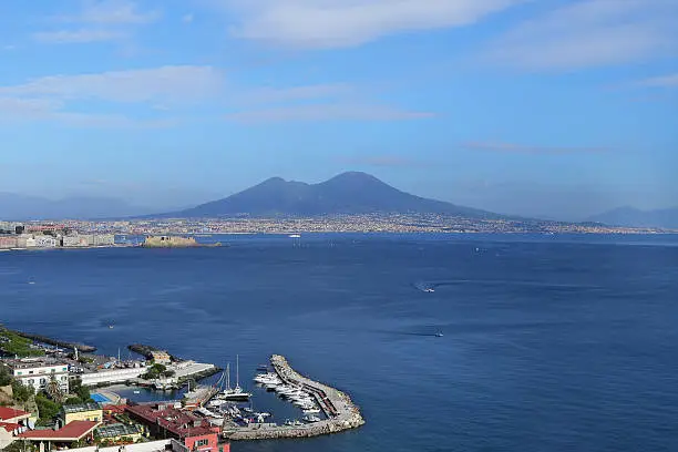 Naples, Italy - October 16, 2015: Panorama of Naples. Naples is the capital of the Italian region Campania and the third-largest municipality in Italy.