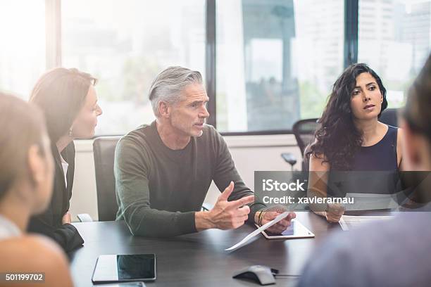 Business People On A Meeting At The Office Stock Photo - Download Image Now - Advice, Business, Office