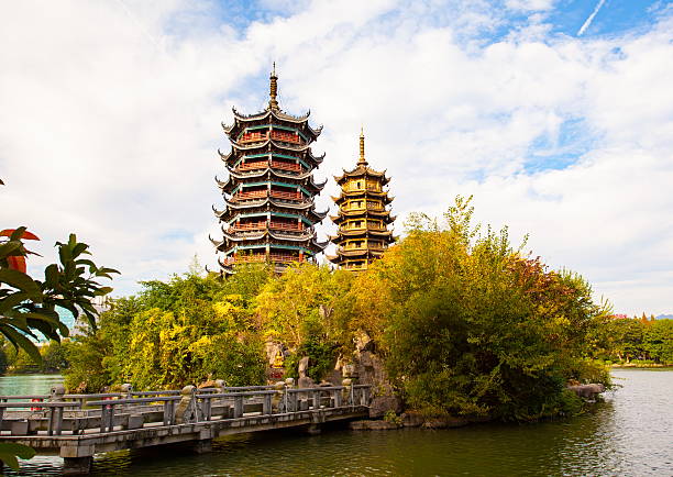 istock Guilin scenery-Solar and Lunar Towers 501202004