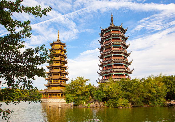 istock Guilin scenery-Solar and Lunar Towers 501202208