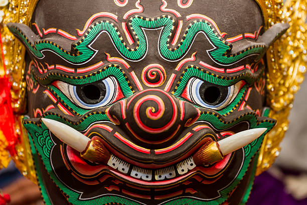 istock Face of Giant Khon head masked model Thai pantomime drama 501202914