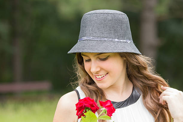 istock Girl with flowers 501205505