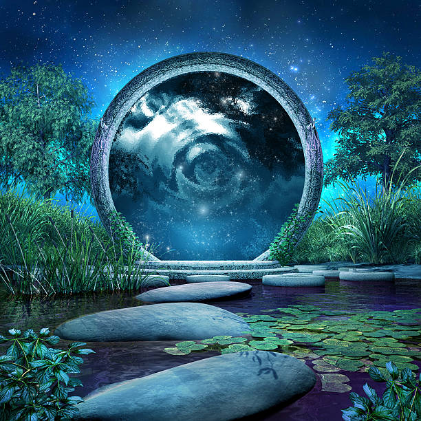istock Magic portal on the lake 501205982
