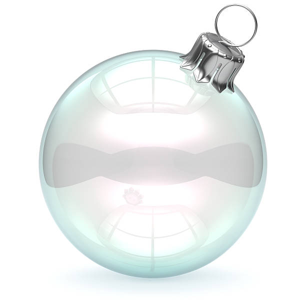 istock Glass Christmas ball empty adornment bauble clear blank white 501206378