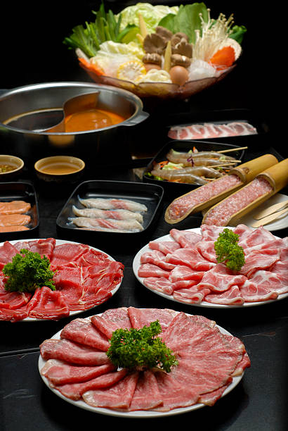 istock Sukiyaki Fresh Beef pork slices and Vegetable 501206457