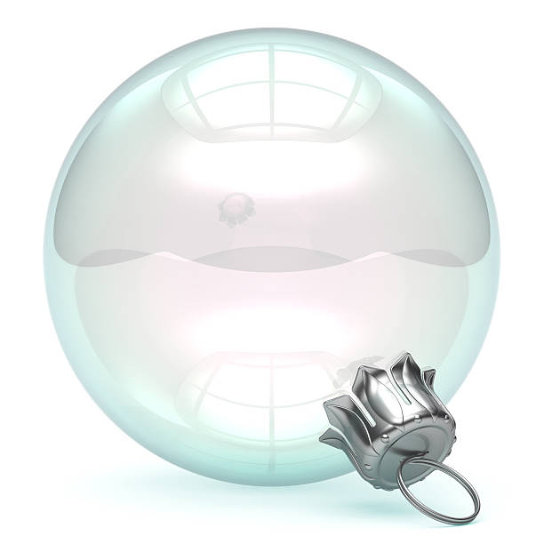 istock Glass Christmas ball empty adornment bauble clear blank white 501206564