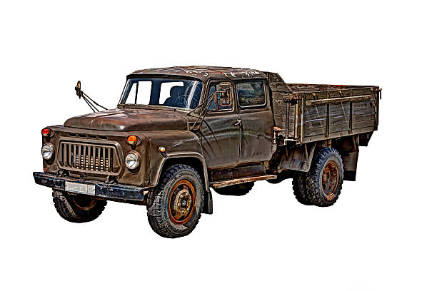 старые военные грузовик hdr - obsolete military land vehicle antique old fashioned стоковые фото и изображения