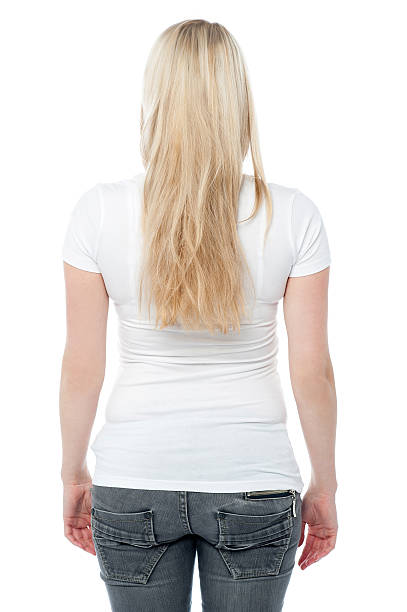 istock Back pose of a young woman in casuals 501210459