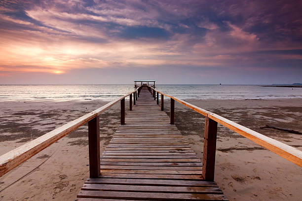 istock Jetty and sunset at a beach in Sabah, Malaysia, Borneo 501212041