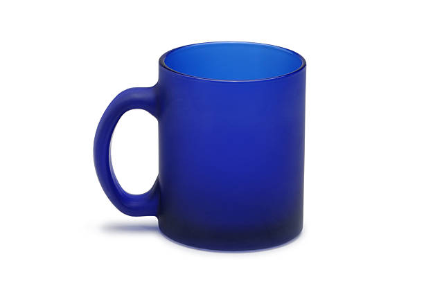 istock Matt blue glass mug isolated on white background 501212153