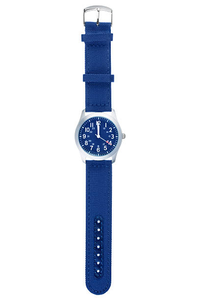 istock Blue wristwatch closeup 501212183