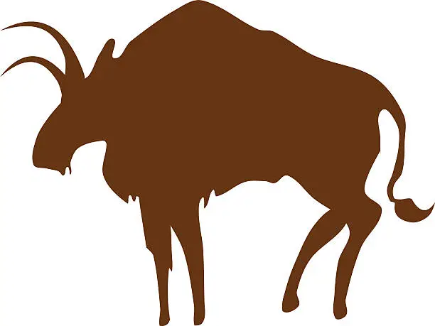 Vector illustration of silhouette of buffalo