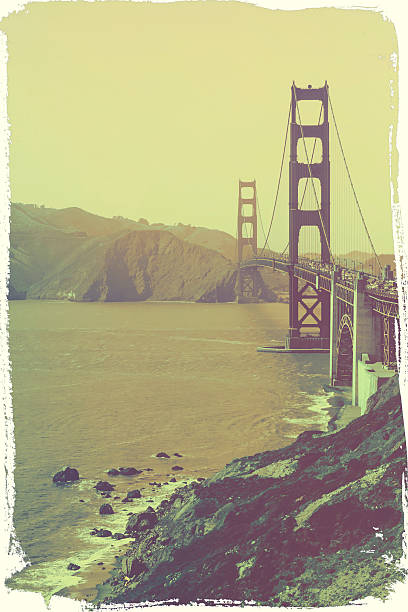 Golden Gate Bridge in San Francisco.The stylized photo.