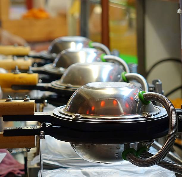 istock Row of Waffle Irons 501222304