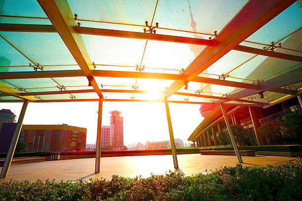 istock Backlight at Shanghai modern urban architecture of streetscape 501222934