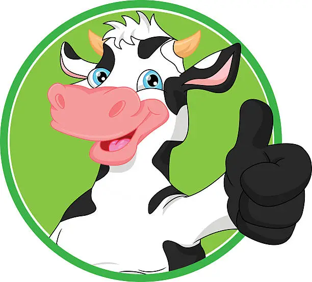 Vector illustration of cow cartoon mascot