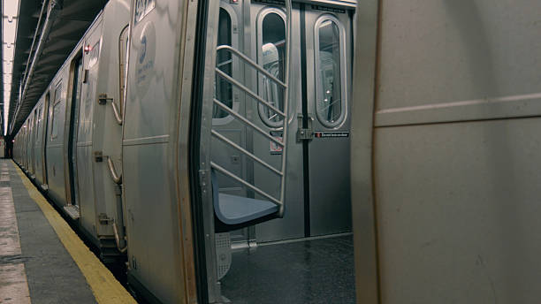 istock Underground station. Train with open doors 501226248