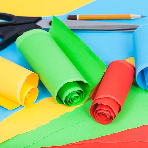 istock rolled color paper on sheets of plain paper 501226730