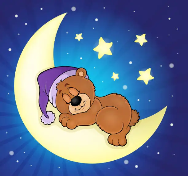 Vector illustration of Sleeping bear theme image 5
