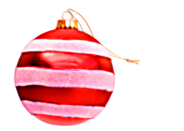 ilustração de uma bola de natal vermelha com riscas de corte - weihnachtskugel imagens e fotografias de stock