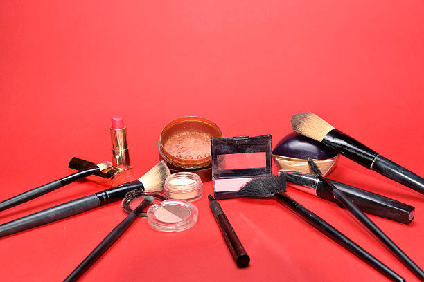 istock Set of decorative cosmetics on light colorful background 501231500