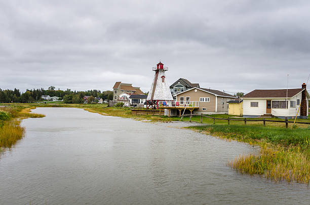 Seaside Village on a Cloudy Fall Day
